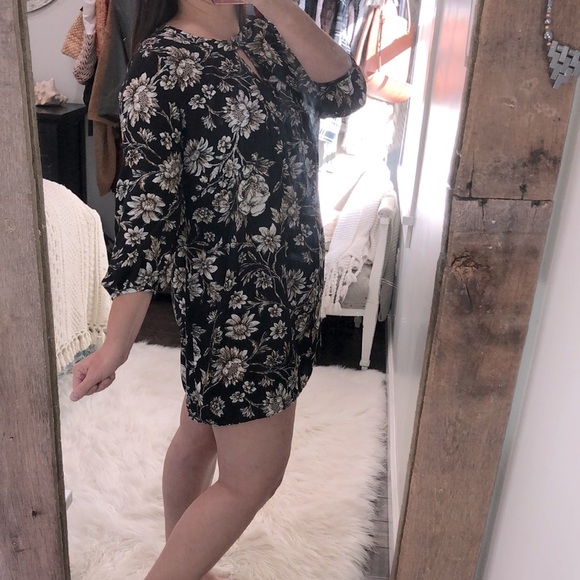 Ces femme size medium black floral shift dress - Picture 2 of 3